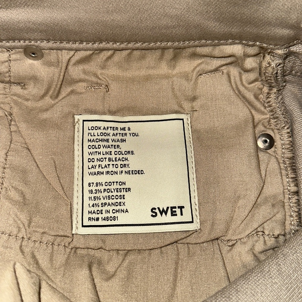 NEW Swet Tailor Duo Pants True Khaki size 30x30 slim fit - Picture 7 of 16